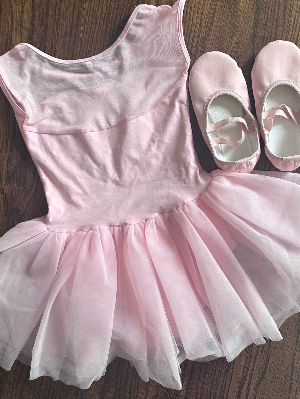 Girls Pink Ballet Tutu Set with Matching Ballet Shoes